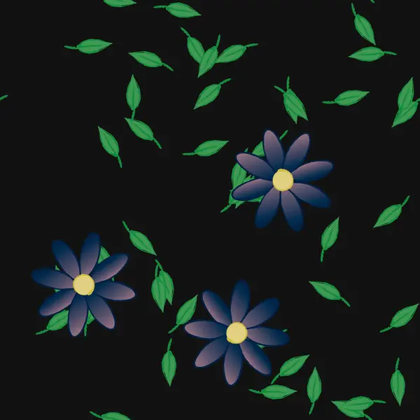 Fundo Sem Costura Floral Bonito Ilustração Vetorial — Vetor de Stock