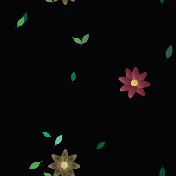 Fundo Sem Costura Floral Bonito Ilustração Vetorial — Vetor de Stock