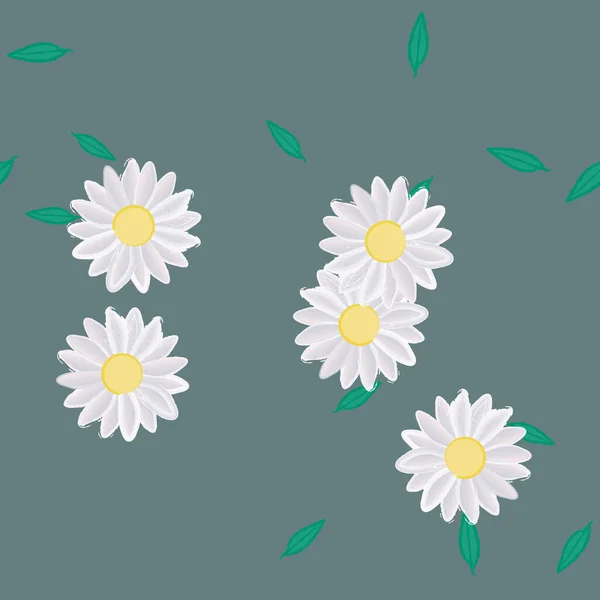 Fundo Sem Costura Floral Bonito Ilustração Vetorial —  Vetores de Stock