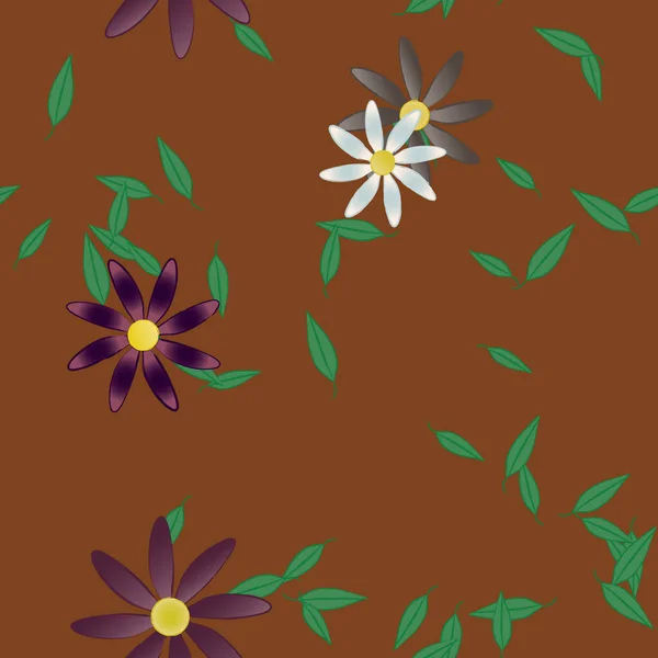 Fundo Sem Costura Floral Bonito Ilustração Vetorial — Vetor de Stock