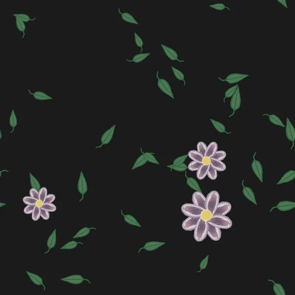 Fundo Sem Costura Floral Bonito Ilustração Vetorial — Vetor de Stock