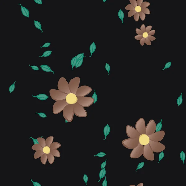 夏の花びらのベクトル図葉と花の背景 — ストックベクタ