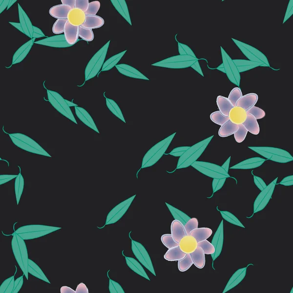 Fundo Sem Costura Floral Bonito Ilustração Vetorial — Vetor de Stock