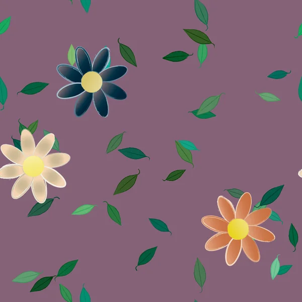 Schöne Florale Nahtlose Hintergrund Vektorillustration — Stockvektor