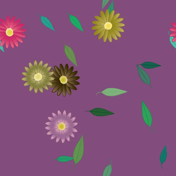 Schöne Florale Nahtlose Hintergrund Vektorillustration — Stockvektor