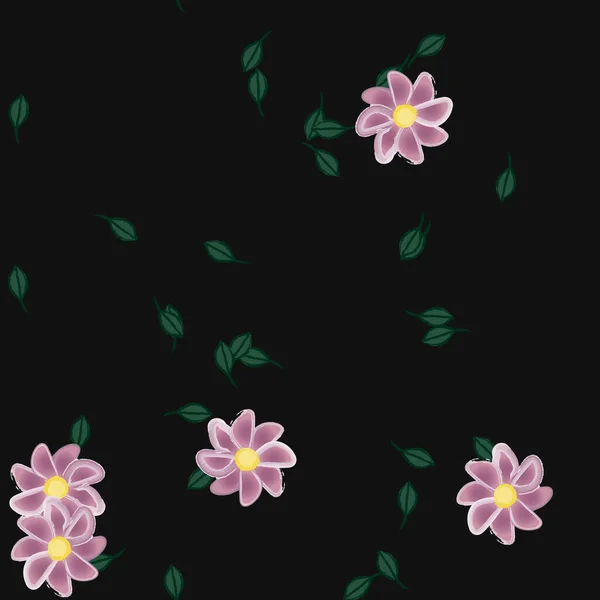 Fundo Sem Costura Floral Bonito Ilustração Vetorial — Vetor de Stock