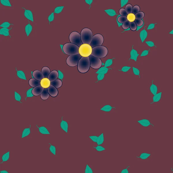 Fundo Sem Costura Floral Bonito Ilustração Vetorial — Vetor de Stock