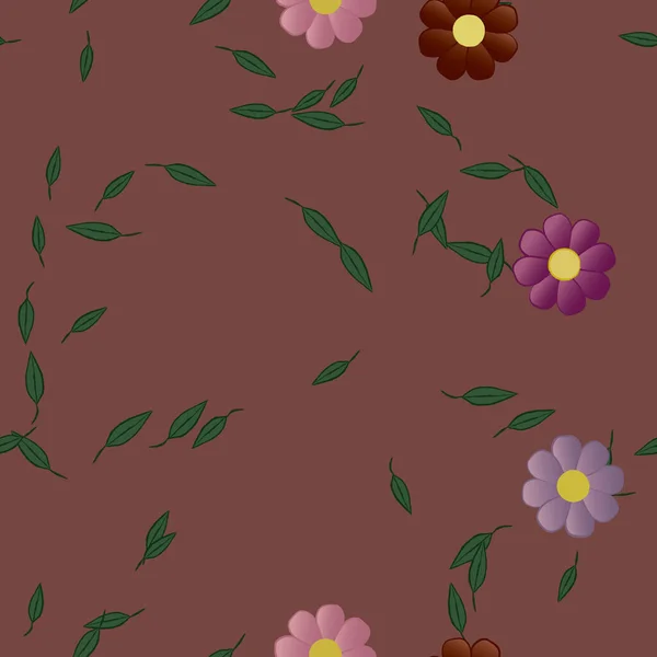 Fundo Sem Costura Floral Bonito Ilustração Vetorial — Vetor de Stock