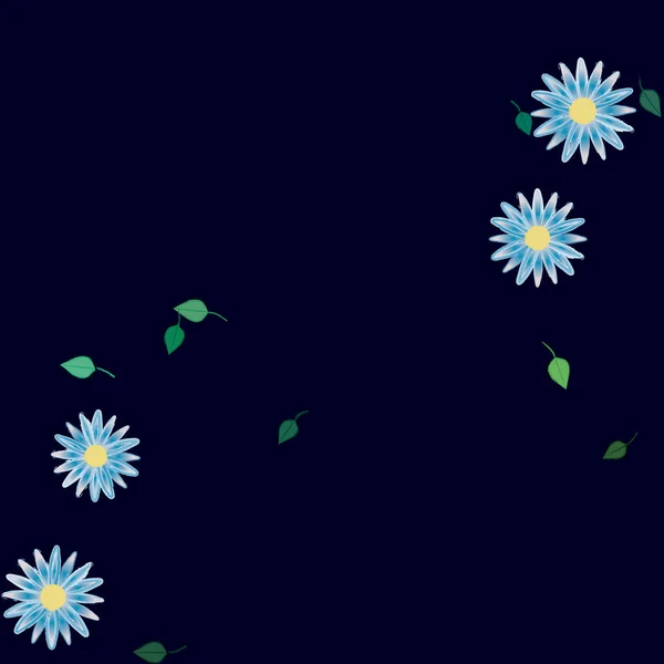 Flores Con Hojas Fondo Sin Costuras Ilustración Vectorial — Vector de stock