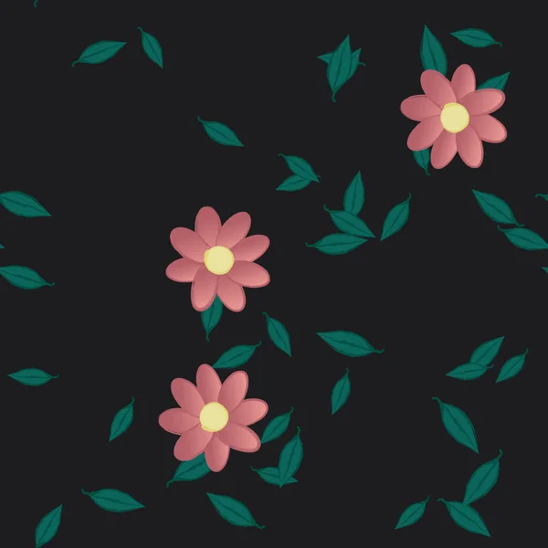 Frumos Fundal Floral Fără Sudură Ilustrație Vectorială — Vector de stoc