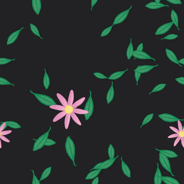 Fundo Sem Costura Floral Bonito Ilustração Vetorial — Vetor de Stock