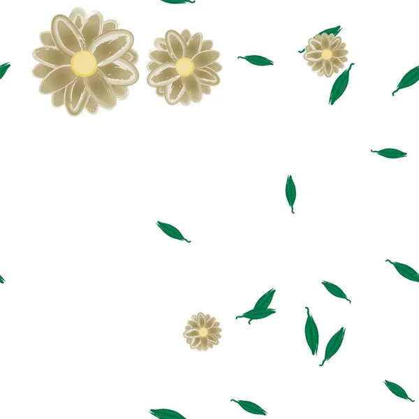 Hermoso Fondo Sin Costura Floral Vector Ilustración Flores — Vector de stock