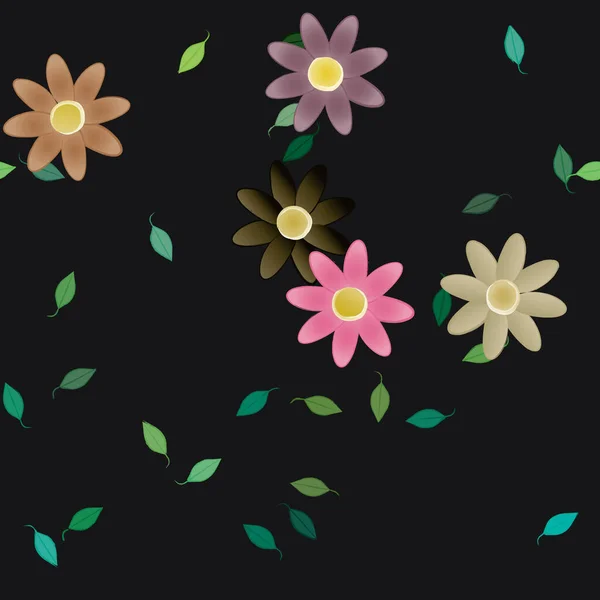 Gyönyörű Virágos Zökkenőmentes Háttér Vektor Illusztráció — Stock Vector