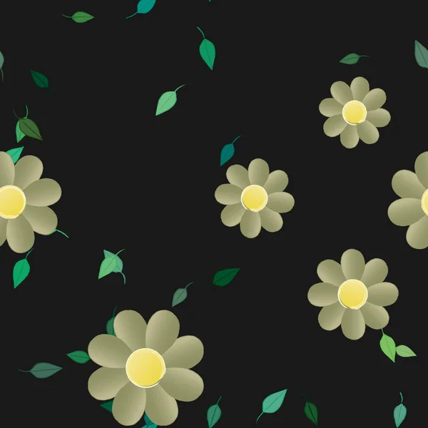 Schöne Florale Nahtlose Hintergrund Vektorillustration — Stockvektor