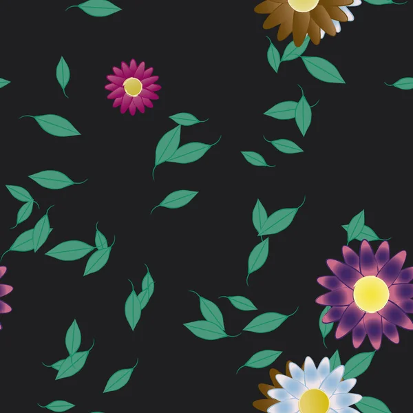 Hermoso Fondo Sin Costura Floral Ilustración Vectores — Archivo Imágenes Vectoriales