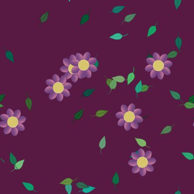 Yaprakları pürüzsüz arkaplan, vektör illüstrasyonu