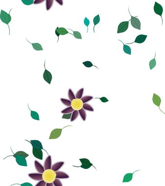 Çiçeksiz arka plan, vektör çizimi, çiçekler. 