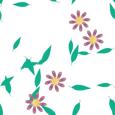 Yaprakları pürüzsüz arkaplan, vektör illüstrasyonu 