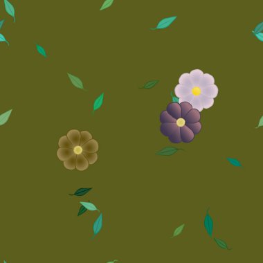 Yaprakları pürüzsüz arkaplan, vektör illüstrasyonu 