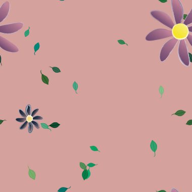 Yapraksız arkaplanı olan çiçek yaprakları, vektör illüstrasyonu