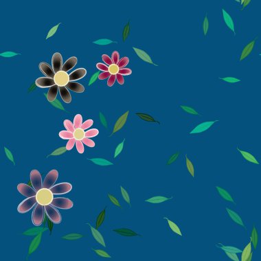 Yaprakları pürüzsüz arkaplan, vektör illüstrasyonu