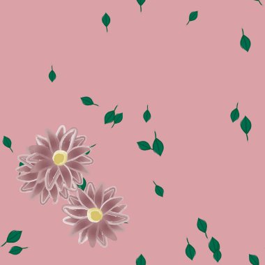 Yapraklı çiçek yapraklarının vektör çizimi, botanik arka plan