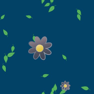 Yapraksız arkaplanı olan çiçek yaprakları, vektör illüstrasyonu