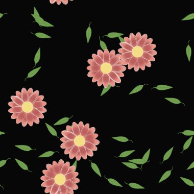 Yaprakları pürüzsüz arkaplan, vektör illüstrasyonu