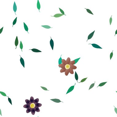 Yaprakları pürüzsüz arkaplan, vektör illüstrasyonu 