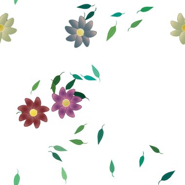 Yaprakları pürüzsüz arkaplan, vektör illüstrasyonu