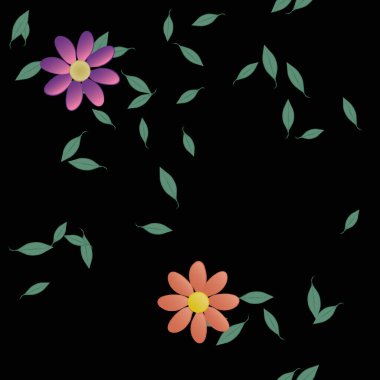 Yaprakları pürüzsüz arkaplan, vektör illüstrasyonu