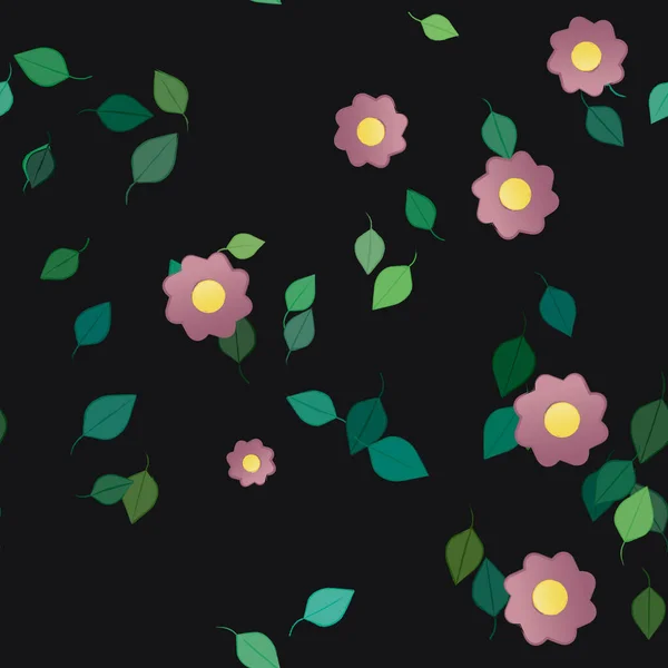 Fundo Sem Costura Floral Bonito Ilustração Vetorial — Vetor de Stock