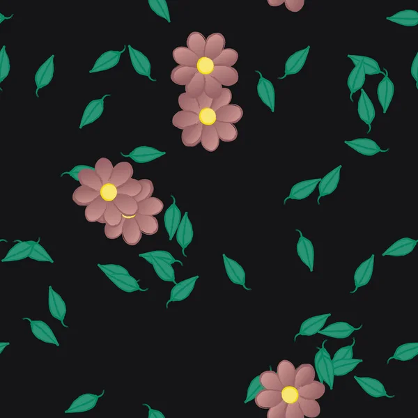 Fundo Sem Costura Floral Bonito Ilustração Vetorial — Vetor de Stock