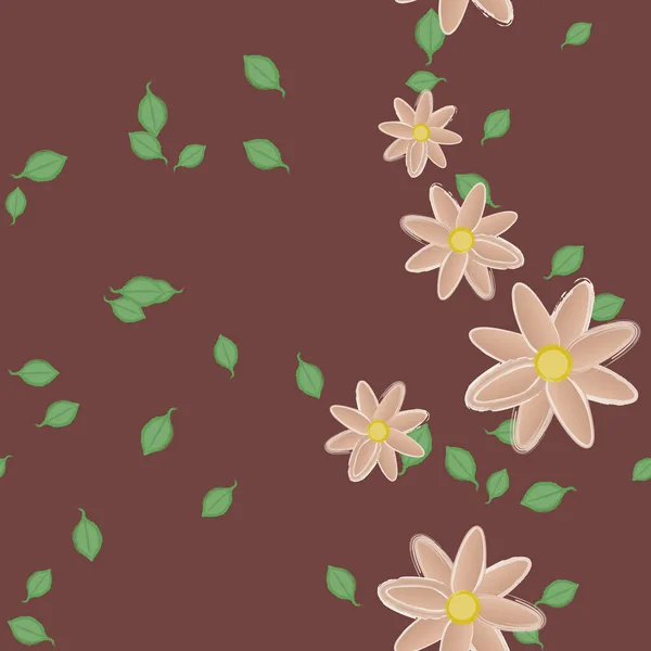 Fundo Sem Costura Floral Bonito Ilustração Vetorial —  Vetores de Stock