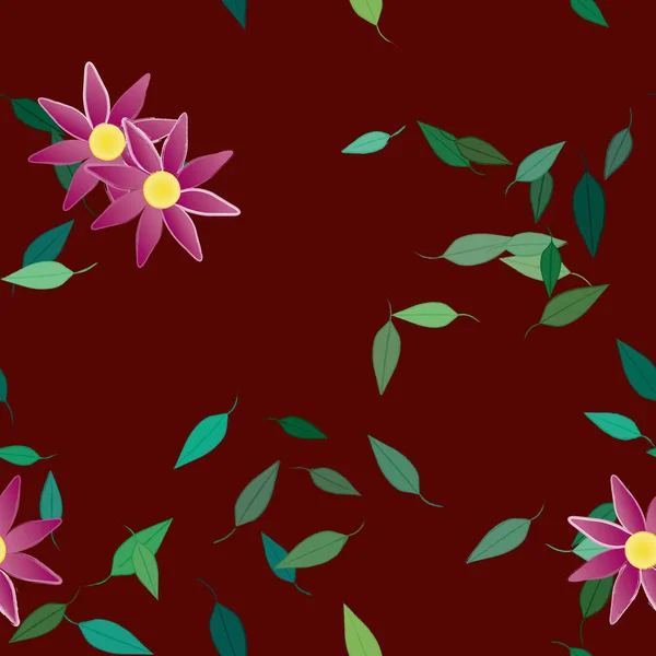 Piękne Kwiaty Bez Szwu Tło Wektor Ilustracja Kwiaty — Wektor stockowy