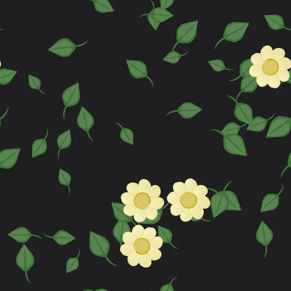 Векторна Ілюстрація Пелюсток Квітів Листям Квітковий Фон — стоковий вектор