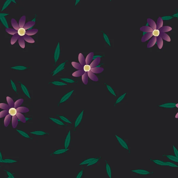 Fundo Sem Costura Floral Bonito Ilustração Vetorial — Vetor de Stock