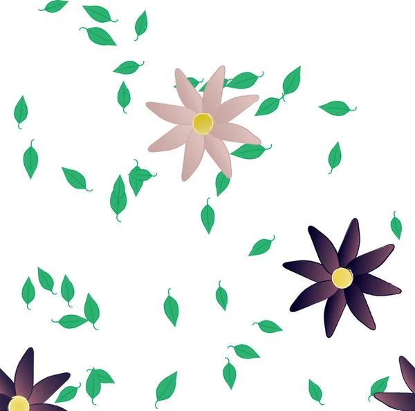 Fundo Sem Costura Floral Bonito Ilustração Vetorial —  Vetores de Stock