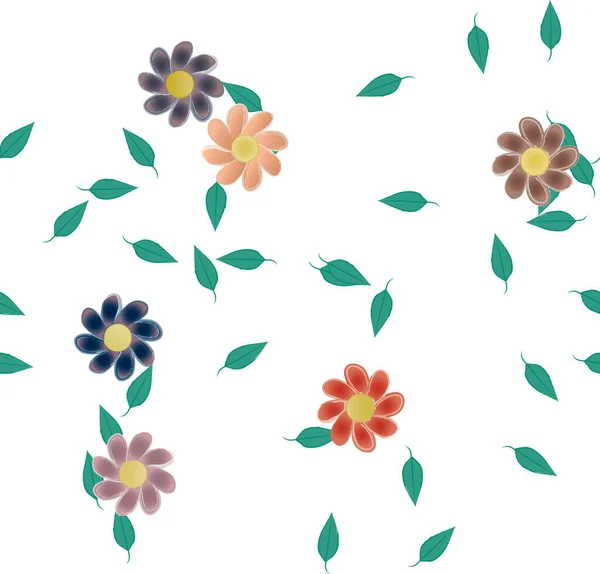 Schöne Florale Nahtlose Hintergrund Vektorillustration — Stockvektor