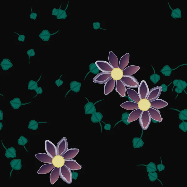 Hermoso Fondo Sin Costura Floral Ilustración Vectores — Vector de stock