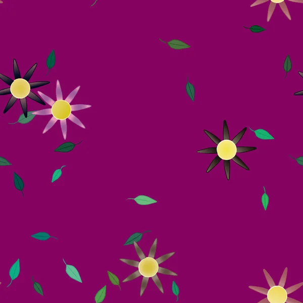 Fundo Sem Costura Floral Bonito Ilustração Vetorial — Vetor de Stock