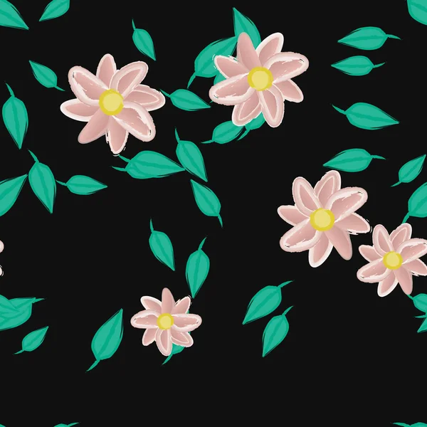 Fundo Sem Costura Floral Bonito Ilustração Vetorial —  Vetores de Stock