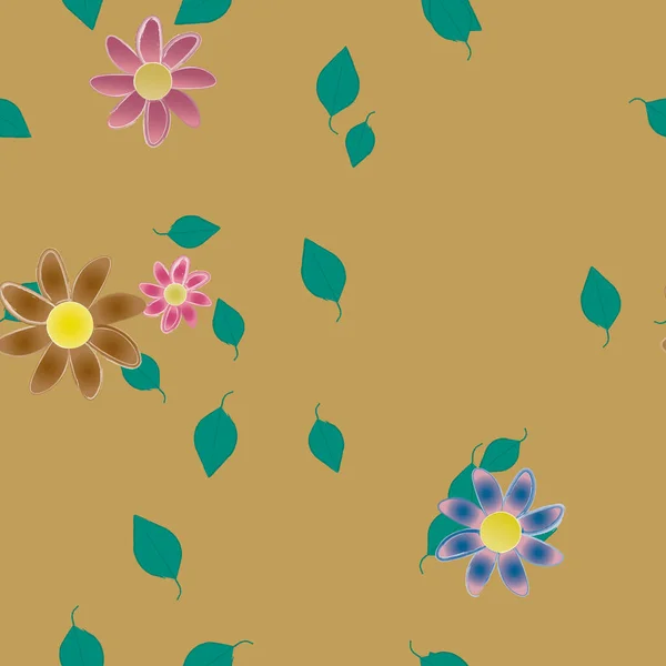 Schöne Florale Nahtlose Hintergrund Vektorillustration — Stockvektor