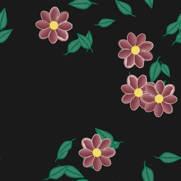 Fundo Sem Costura Floral Bonito Ilustração Vetorial —  Vetores de Stock