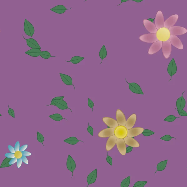 Fundo Sem Costura Floral Bonito Ilustração Vetorial —  Vetores de Stock