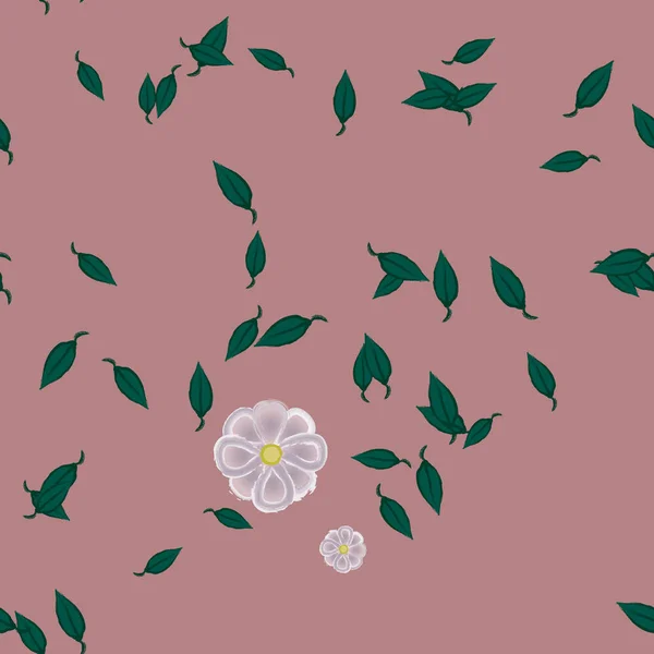 Векторна Ілюстрація Пелюсток Літніх Квітів Листям Квітковий Фон — стоковий вектор