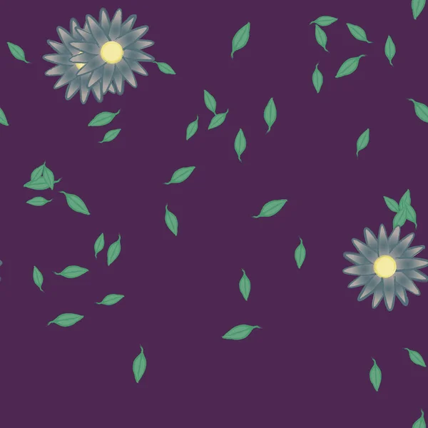 Fleurs Été Pétales Avec Feuilles Fond Illustration Vectorielle — Image vectorielle