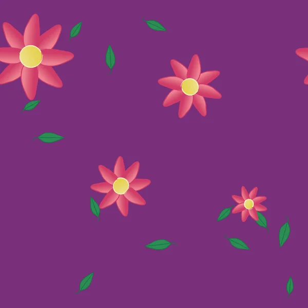 Mooie Bloemen Naadloze Achtergrond Vector Illustratie — Stockvector