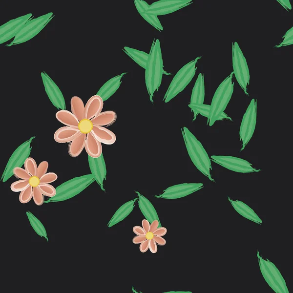 Fundo Sem Costura Floral Bonito Ilustração Vetorial — Vetor de Stock