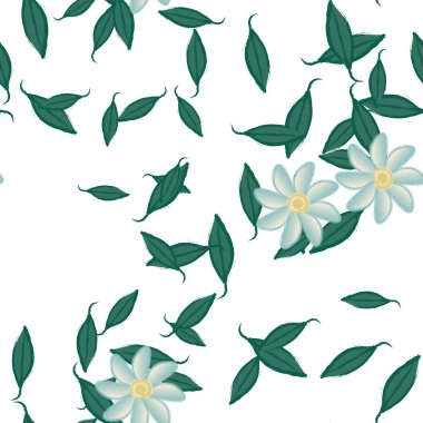 Yapraksız arkaplanı olan çiçek yaprakları, vektör illüstrasyonu